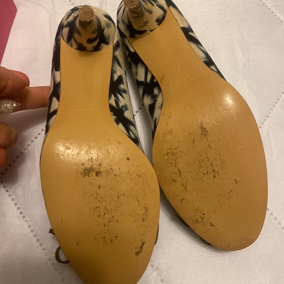 Jcrew raffia printed peep toes blue print - Picture 3 of 5